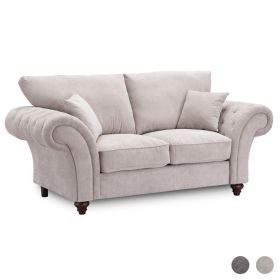 Windsor High Back 2 Seater Fabric Sofa - Dark Grey or Stone