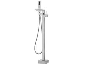 Freestanding Bath Mixer Tap Silver Chrome Faucet Shower Kit Floor Mounted 