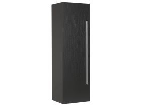 Bathroom Wall Cabinet Black MDF 132 x 40 cm with 4 Shelves Wall Mounted 