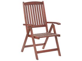 Garden Chair Acacia Wood Adjustable Foldable Outdoor Country Rustic Style 