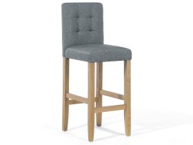 Bar Stool Grey Upholstered Fabric Kitchen Dining Room Modern Button Tufted 