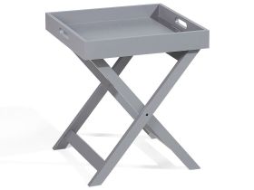 Coffee Side Table Grey Manufactured Wood Folding Removable Tray Scandinavian Design 