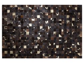 Rug Brown Genuine Leather 200 x 300 cm Cowhide Multiple Squares Hand Crafted 