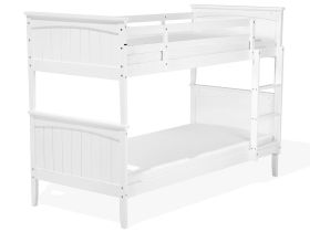 Double Bank Bed White Pine Wood EU Single Size 3ft High Sleeper Children Kids Bedroom 