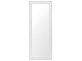 Wall Hanging Mirror White with Silver 50 x 130 cm Vertical Living Room Bedroom Dresser Gesso Finish 