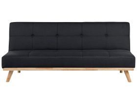 3 Seater Click Clack Sofa Bed Black Tufted Modern Living Room 