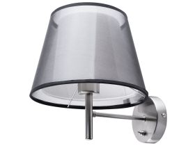 Wall Lamp Grey Fabric Bell Shade 28 cm Shiny Glam Modern 