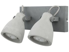 Wall Lamp 2 Lights Grey Sconce Concrete Industrial 