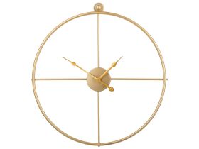 Wall Clock Gold Iron Frame Minimalist Design No Numbers Round 50 cm 