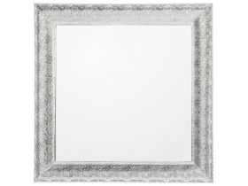 Wall Mounted Hanging Mirror Silver 65 cm Square Decorative Frame 