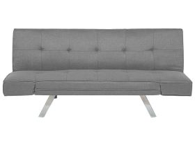 3 Seater Sofa Bed Light Grey Upholstered Armless Modern 