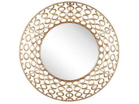 Wall Hanging Mirror Oval Gold 80 cm Wall Art Decor Eclectic Style Living Room