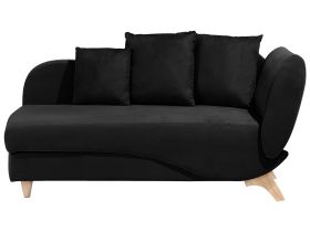 Right Hand Chaise Lounge in Black with Storage Container 