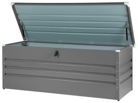 Outdoor Storage Box Grey Galvanized Steel 600 L Industrial Garden 
