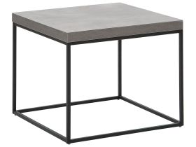 Side Table Concrete Effect Top Black Legs 50 x 60 x 60 cm Industrial 