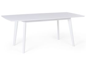 Dining Table White Wooden Legs 150 - 195 x 90 cm Rectangular Scandinavian Style 