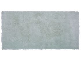Shaggy Area Rug Green Cotton Polyester Blend 80 x 150 cm Fluffy Dense Pile  