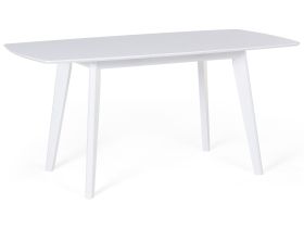 Dining Table White Wooden Legs 120 - 160 x 80 cm Rectangular Scandinavian Style 