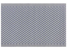 Outdoor Area Rug Navy Blue Synthetic Materials Rectangular 60 x 90 cm Chevron Pattern Balcony Accessories 