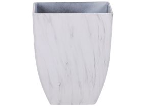 Outdoor Indoor Plant Pot Marble Effect White Stone Mixture Square 35 x 42 cm Modern Design 