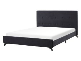 Double Bed Frame Black 140 x 200 cm Upholstered 
