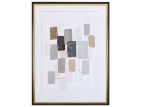 Framed Wall Art Multicolour Print on Paper 60 x 80 cm Passe-Partout Frame Abstract Pattern 