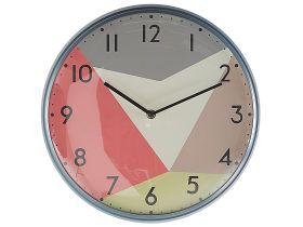 Wall Clock Multicolour Iron Open Face Retro Design Round 33 cm 