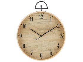 Wall Clock MDF Light Wood Vintage Design Wood Effect Round 40 cm 