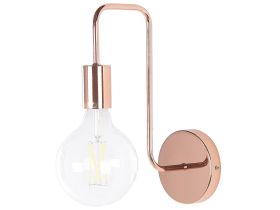 Wall Lamp Copper Metal Sconce Gloss Finish Exposed Light Bulb Industrial 