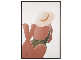 Framed Canvas Wall Art Brown and White Women Print Female Body Contemporary Design Modern Wall Decor