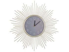 Wall Clock Gold and Grey MDF Metal 45 cm Round Arabic Numerals Decorative Living Room 