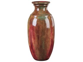 Decorative Vase Brown Abstract Pattern Terracotta Elegant 