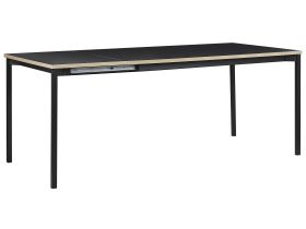 Extending Dining Table Black MDF 160/210 x 90 cm Modern Industrial 