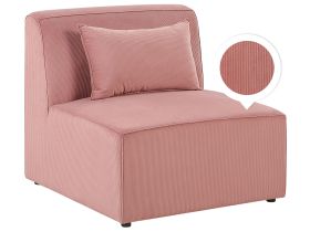 1-Seat Section Pink Corduroy Sofa Module Modern Single-Seat 