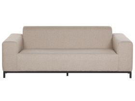 Garden Sofa Beige Fabric Black Aluminium Legs Upholstery Indoor Outdoor Furniture Weather Resistant Outdoor 