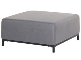 Ottoman Grey Fabric Upholstery Black Aluminium Legs Metal Frame Outdoor and Indoor Water Resistant 