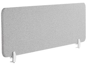 Desk Screen Light Grey PET Board Fabric Cover 130 x 40 cm Acoustic Screen Modular Mounting Clamps Home Office 