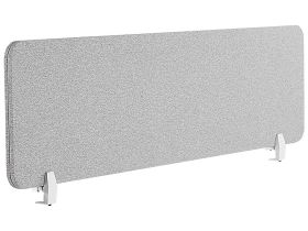 Desk Screen Light Grey PET Board Fabric Cover 180 x 40 cm Acoustic Screen Modular Mounting Clamps Home Office 