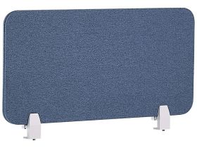 Desk Screen Blue PET Board Fabric Cover 80 x 40 cm Acoustic Screen Modular Mounting Clamps Home Office 