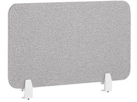 Desk Screen Light Grey PET Board Fabric Cover 80 x 40 cm Acoustic Screen Modular Mounting Clamps Home Office 