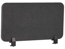 Desk Screen Dark Grey PET Board Fabric Cover 80 x 40 cm Acoustic Screen Modular Mounting Clamps Home Office 