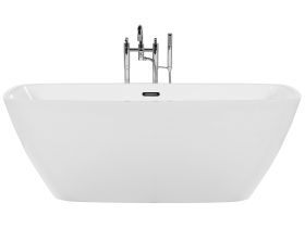 Freestanding Bath White Sanitary Acrylic Oval Single 170 x 78 cm Modern Design 