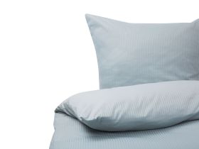 Duvet Cover and Pillowcase Set Blue Grey Striped Sateen Cotton 240 x 220 cm Modern Bedroom 