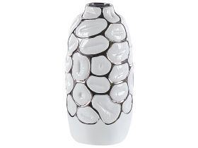 Flower Vase White Ceramic 34 cm Home Accessory Accent Piece Glamour Style 