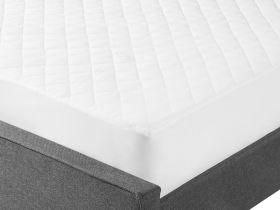 Mattress Protector White Japara Cotton Single Size 90 x 200 cm Pad Fitted Quilted Piped Edges 