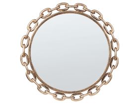 Wall Mirror Gold Synthetic Material 46cm Chain Shaped Frame Modern Design