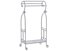 Towel Stand Grey Iron Bathroom Rack Vintage Stressed Freestanding Old Looking Retro Classic  