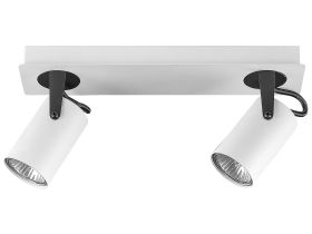 Ceiling Lamp White Metal 2 Light Shades Adjustable Lights Modern 