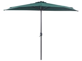 Half-Round Garden Parasol Green Polyester Shade Steel 2.7m Modern Patio Balcony Umbrella 