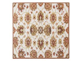 Area Rug Beige and Brown Wool 200 x 200 cm Thick Dense Pile Oriental Pattern 